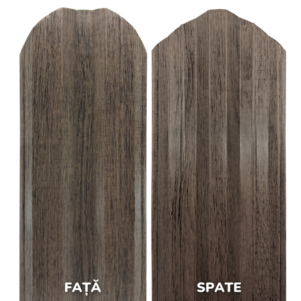 Prim-plan al modelului TISA Sipca Metalica cu finisaj de imitație lemn dublu în culoare Mesteacăn, disponibil pe www.sipca.ro, fabricat de Top Profil Sistem.