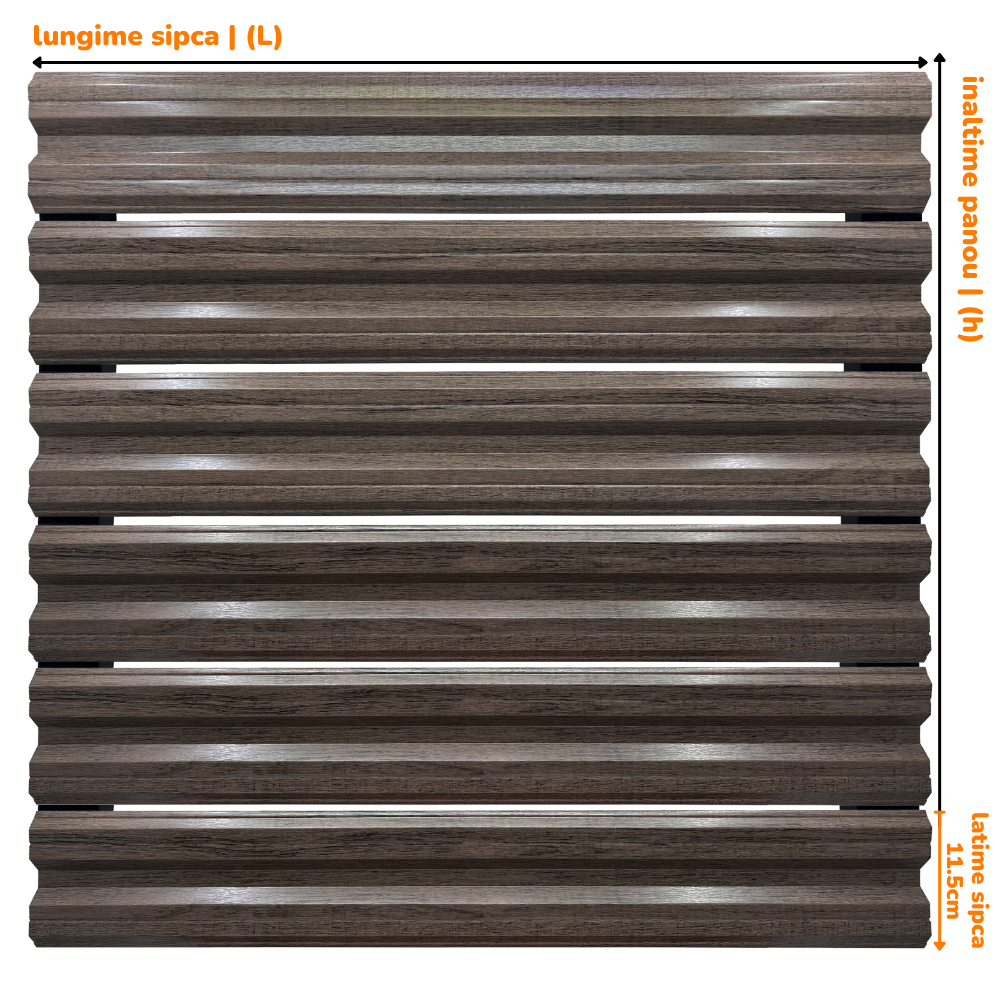 Prim-plan al modelului SIMETRICA Sipca Metalica cu finisaj de imitație lemn dublu în culoare Mesteacăn, disponibil pe www.sipca.ro, fabricat de Top Profil Sistem.