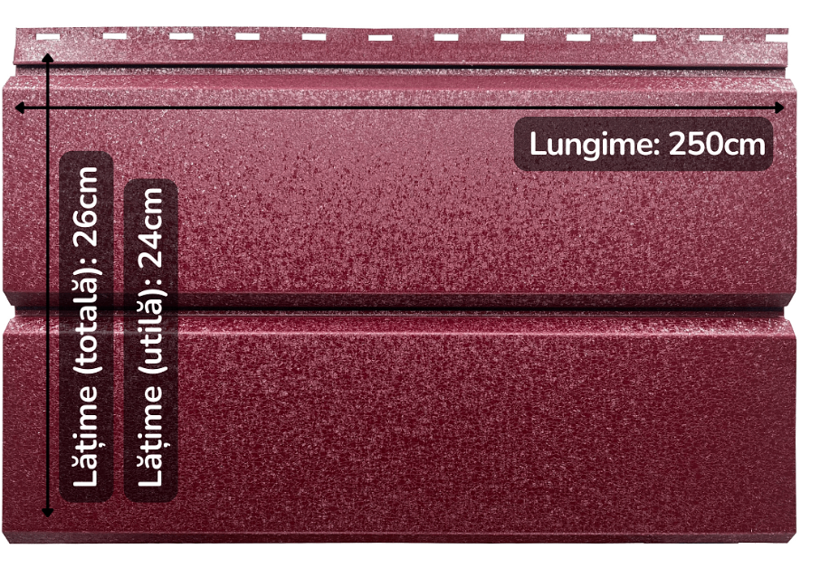 Lambriu Metalic Drept Jupiter, Visina RAL 3005