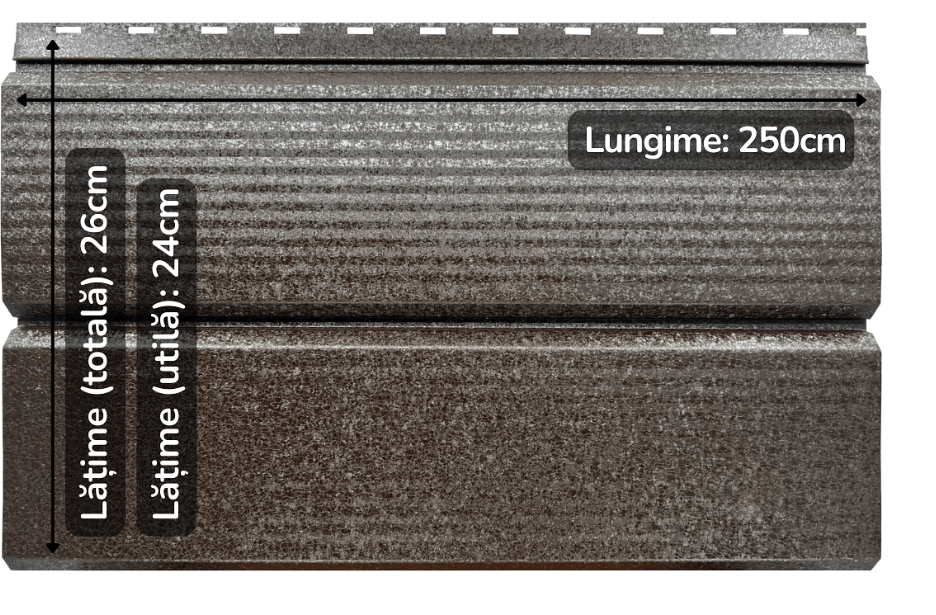 Lambriu Metalic Striat Venus, Maro Cedru RAL 8019