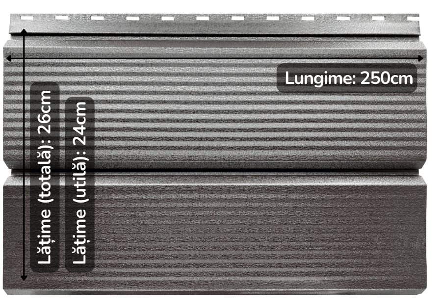 Lambriu Metalic Striat Venus, Maro Espresso RAL 8019