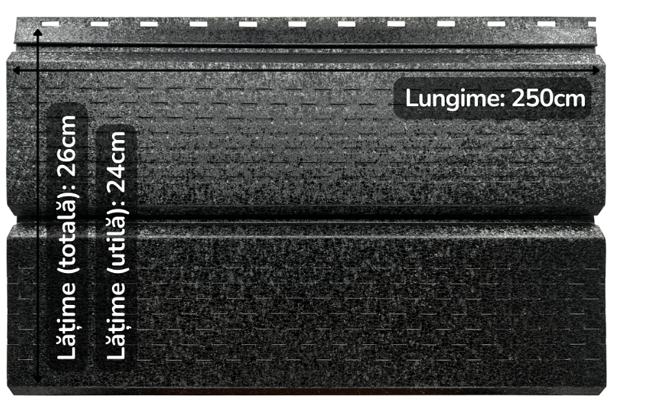 Lambriu Metalic Perforat Saturn, Negru de Noapte RAL 9005