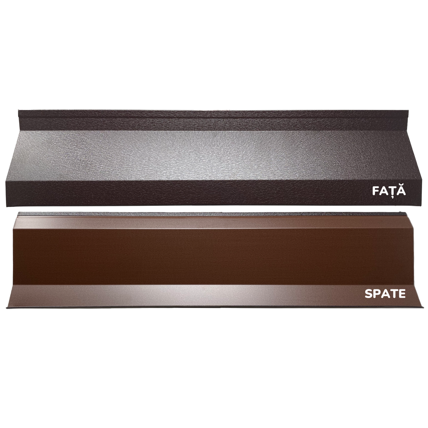 Prim-plan al modelului ATLAS Gard Jaluzele cu finisaj de Mat în culoare Maro Espresso RAL 8019, disponibil pe www.jaluzelegard.ro, fabricat de Top Profil Sistem.