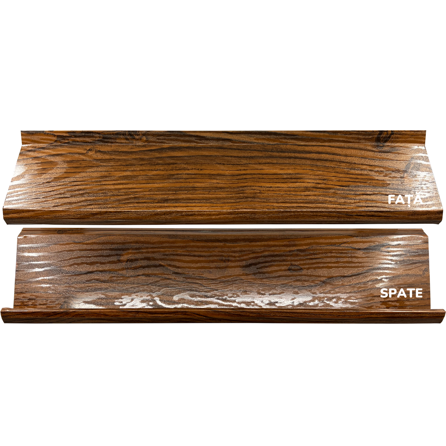 Prim-plan al modelului SIGMA Gard Jaluzele cu finisaj de Imitație Lemn DUBLU în culoare Nuc Striat Dublu, disponibil pe www.jaluzelegard.ro, fabricat de Top Profil Sistem.