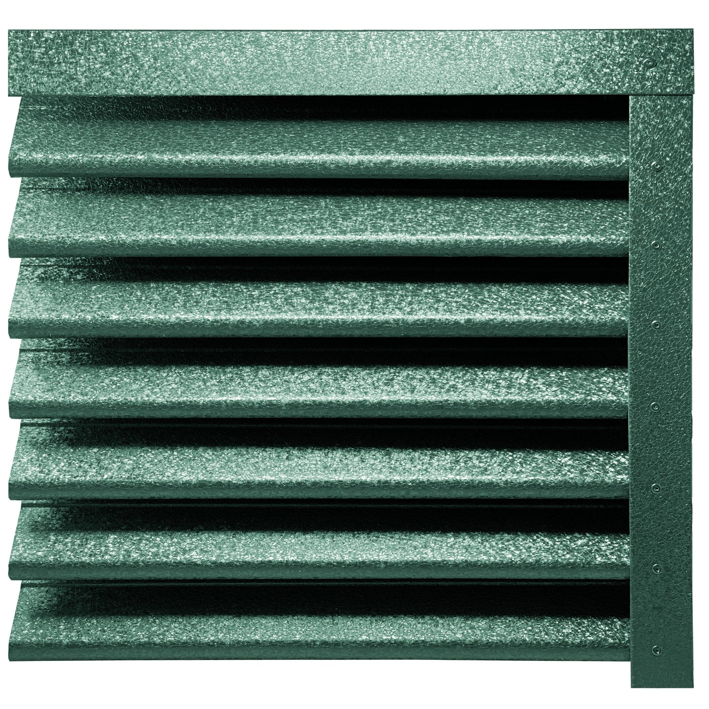 Prim-plan al modelului PIRAMIDA Gard Jaluzele cu finisaj de Hi-Mat în culoare Verde Pin RAL 6005, disponibil pe www.jaluzelegard.ro, fabricat de Top Profil Sistem.