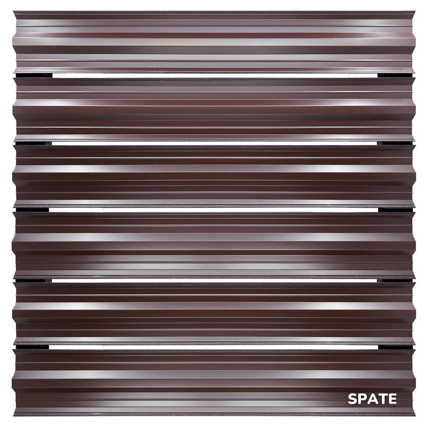 Prim-plan al modelului SIMETRICA Sipca Metalica cu finisaj de Mat în culoare Maro Ciocolata RAL 8017, disponibil pe www.sipca.ro, fabricat de Top Profil Sistem.
