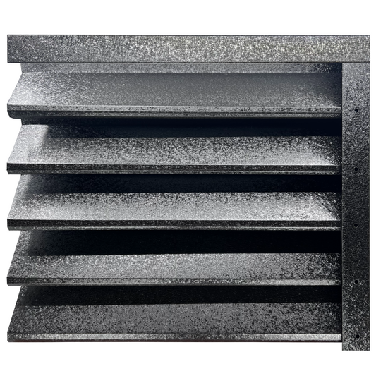 Prim-plan al modelului SIGMA Gard Jaluzele cu finisaj de Hi-Mat în culoare Negru de Noapte RAL 9005, disponibil pe www.jaluzelegard.ro, fabricat de Top Profil Sistem.