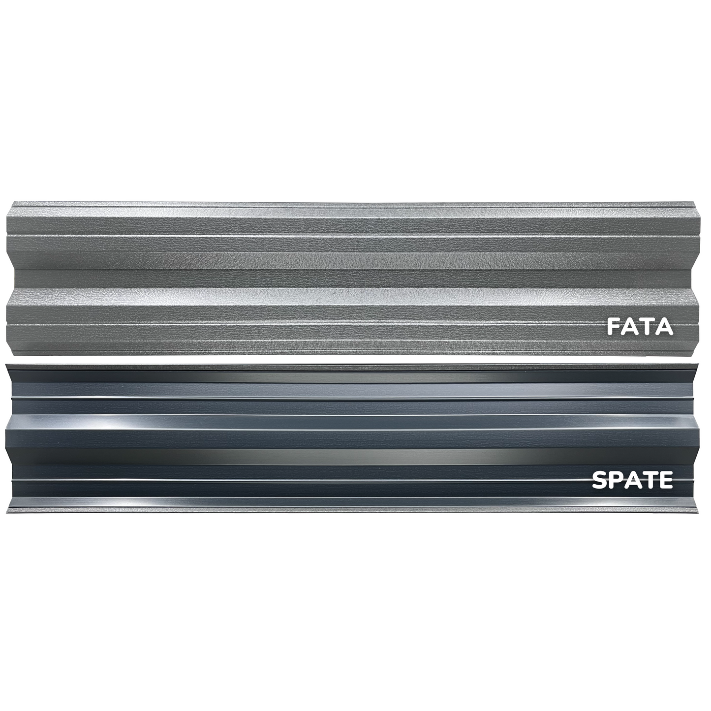 Prim-plan al modelului SIMETRICA Sipca Metalica cu finisaj de Mat în culoare Gri Grafit, disponibil pe www.sipca.ro, fabricat de Top Profil Sistem.