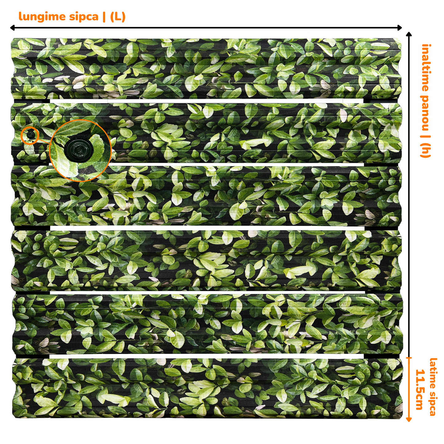 Prim-plan al modelului SIMETRICA Sipca Metalica cu finisaj de Print Digital în culoare Merișor, disponibil pe www.sipca.ro, fabricat de Top Profil Sistem.
