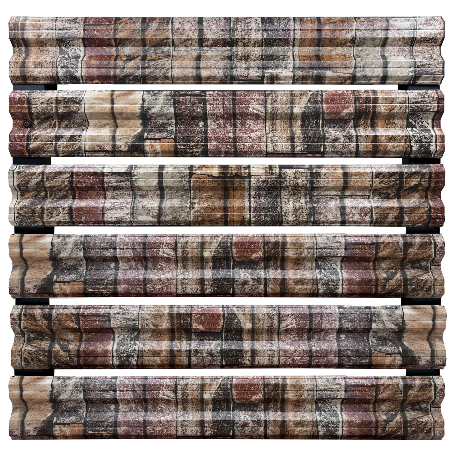 Prim-plan al modelului SIMETRICA Sipca Metalica cu finisaj de Imitație Piatra în culoare Zid Granit, disponibil pe www.sipca.ro, fabricat de Top Profil Sistem.