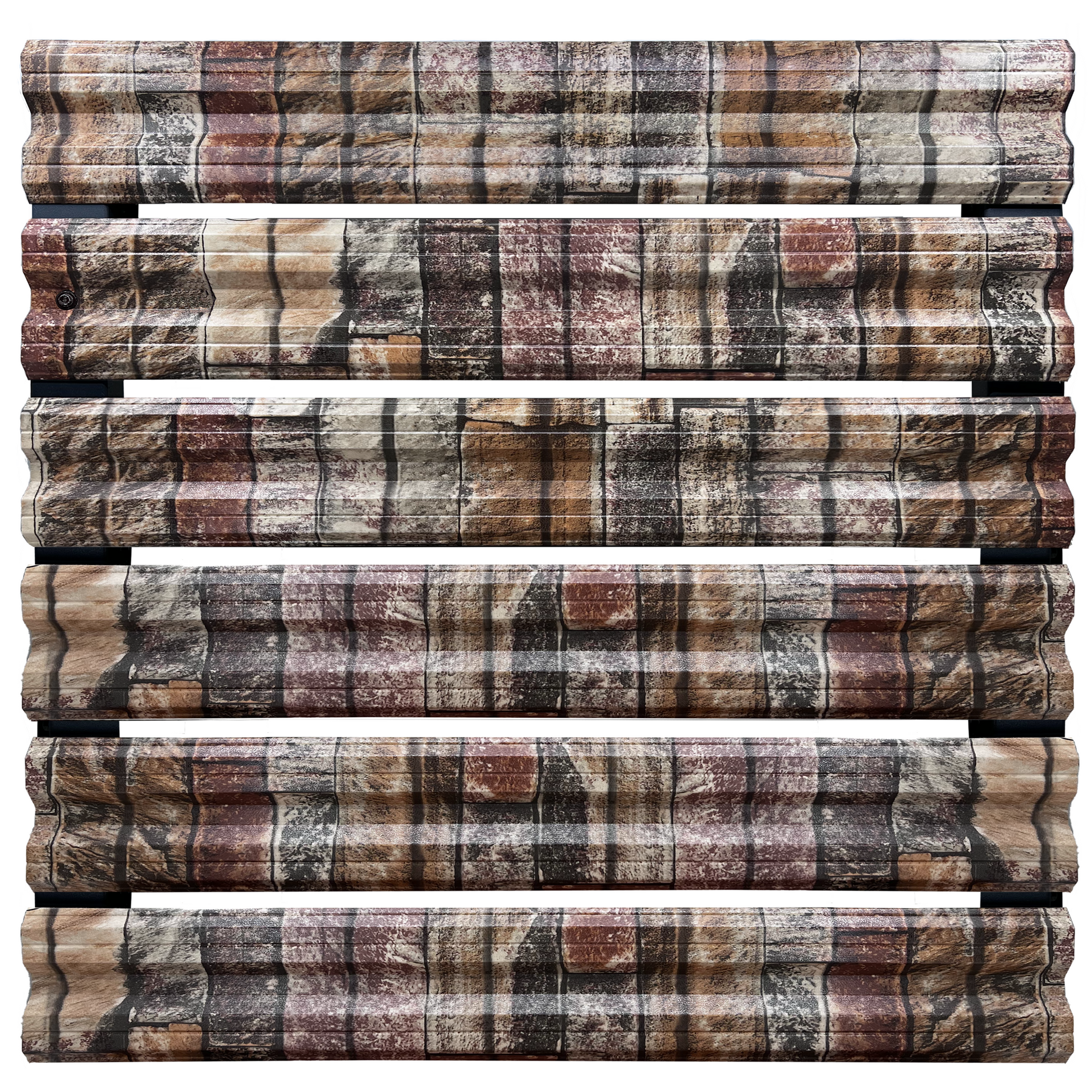 Prim-plan al modelului SIMETRICA Sipca Metalica cu finisaj de Imitație Piatra în culoare Zid Granit, disponibil pe www.sipca.ro, fabricat de Top Profil Sistem.