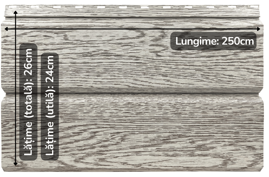 Lambriu Metalic Perforat Saturn,  Stejar Alb