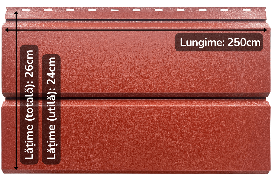 Lambriu Metalic Drept Jupiter, Caramida RAL 3009