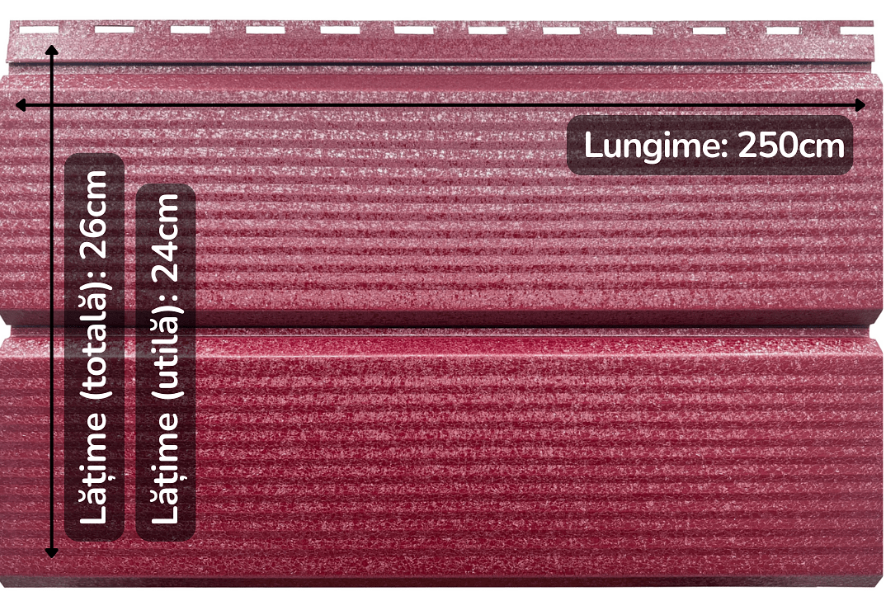 Lambriu Metalic Striat Venus, Visina RAL 3005