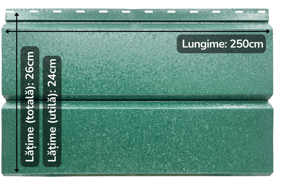 Lambriu Metalic Drept Jupiter, Verde Pin RAL 6005