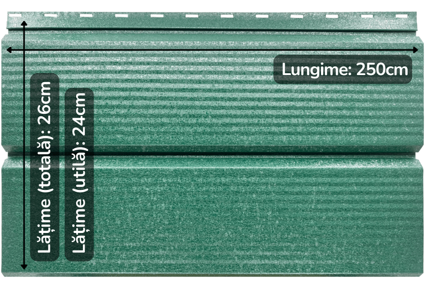 Lambriu Metalic Striat Venus, Verde Pin RAL 6005