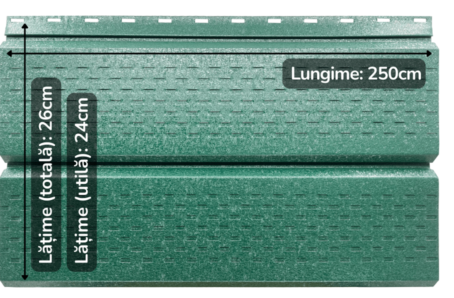 Lambriu Metalic Perforat Saturn, Verde Pin RAL 6005