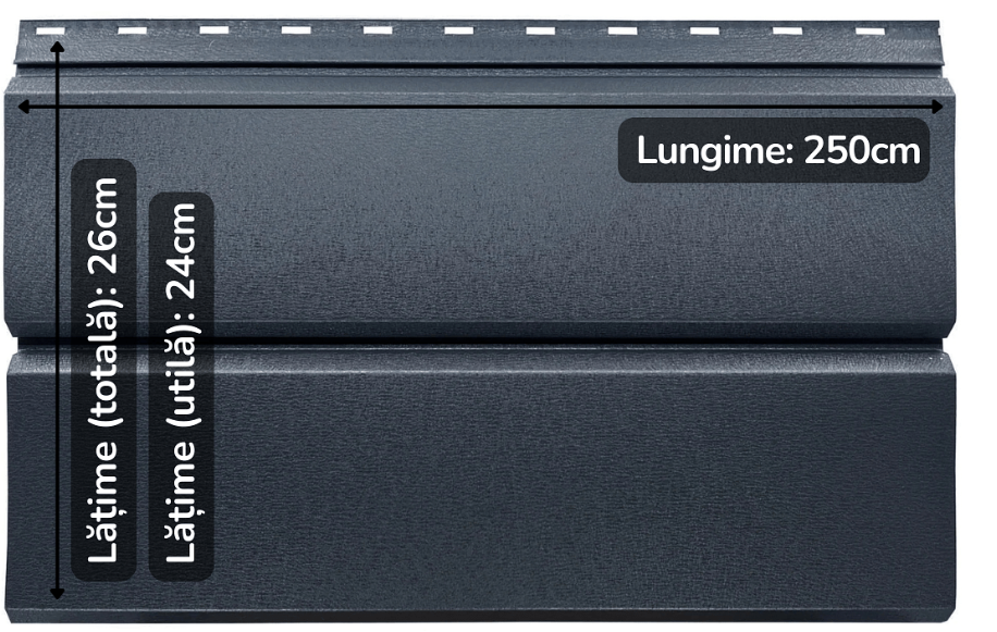 Lambriu Metalic Drept Jupiter, Gri Atlantic RAL 7016