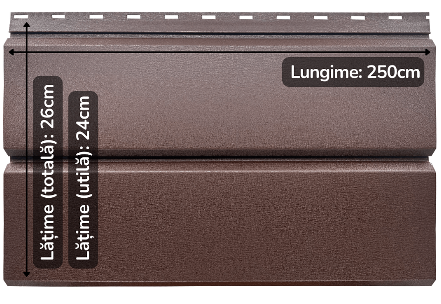 Lambriu Metalic Drept Jupiter, Maro Ciocolata RAL 8017