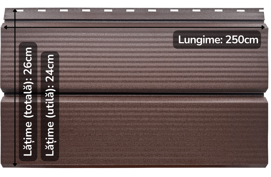 Lambriu Metalic Striat Venus, Maro Ciocolata RAL 8017