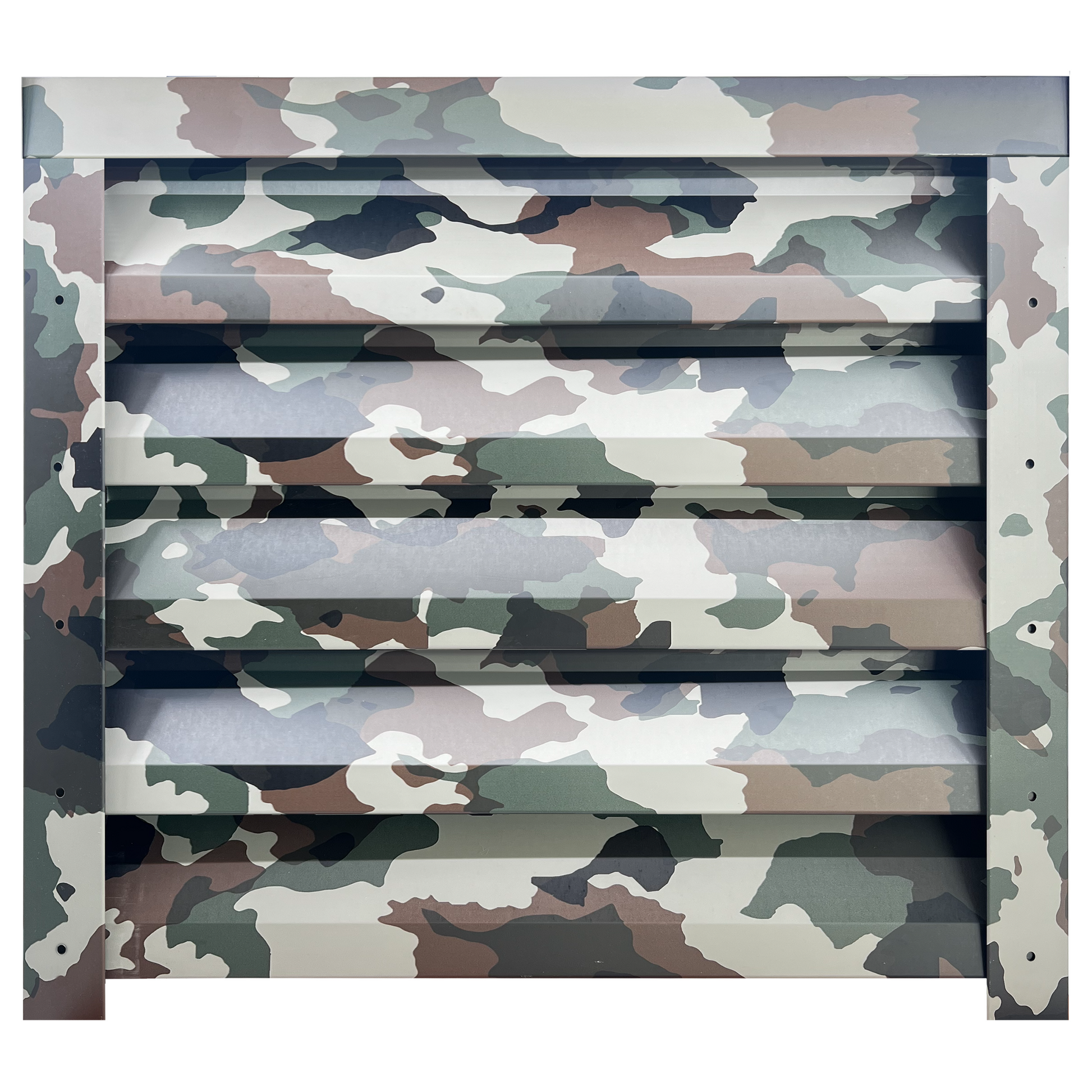 Prim-plan al modelului ATLAS Gard Jaluzele cu finisaj de Print în culoare Camuflaj, disponibil pe www.jaluzelegard.ro, fabricat de Top Profil Sistem.