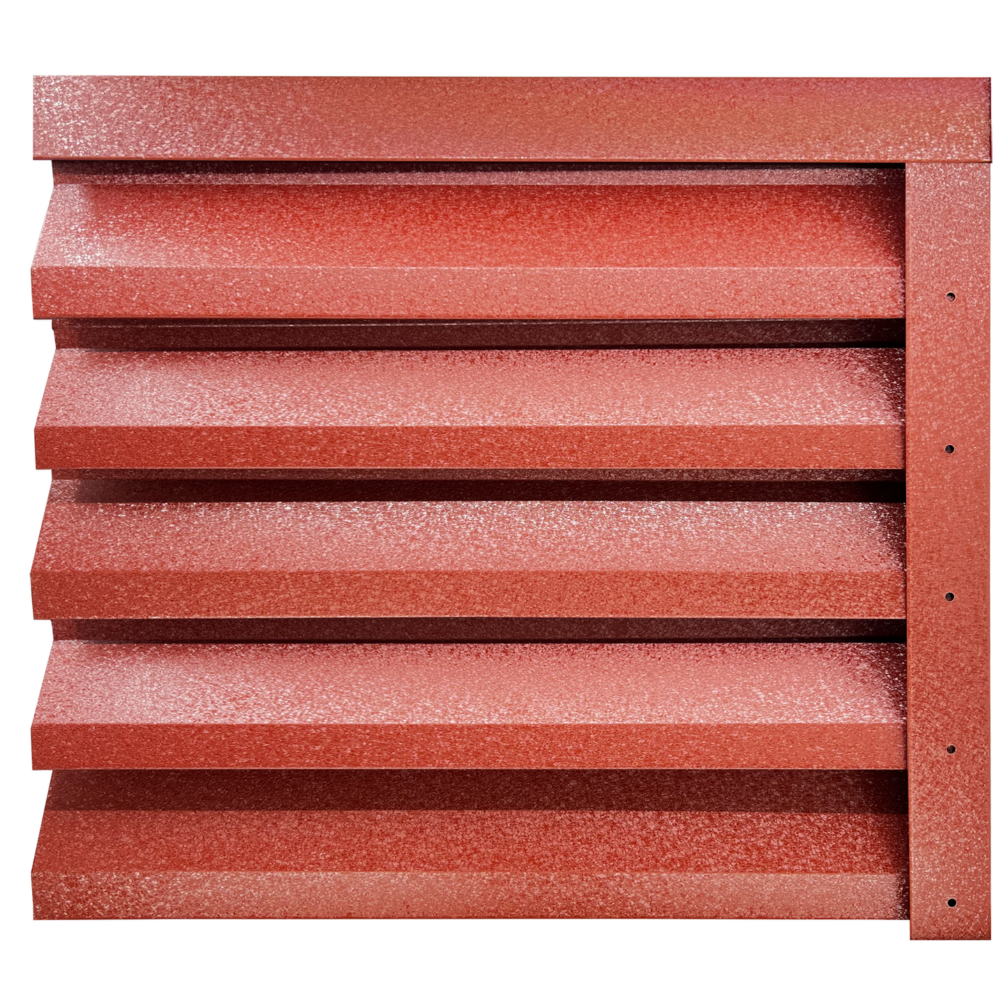 Prim-plan al modelului ATLAS Gard Jaluzele cu finisaj de Hi-Mat în culoare Cărămidă Roșie RAL 3009, disponibil pe www.jaluzelegard.ro, fabricat de Top Profil Sistem.