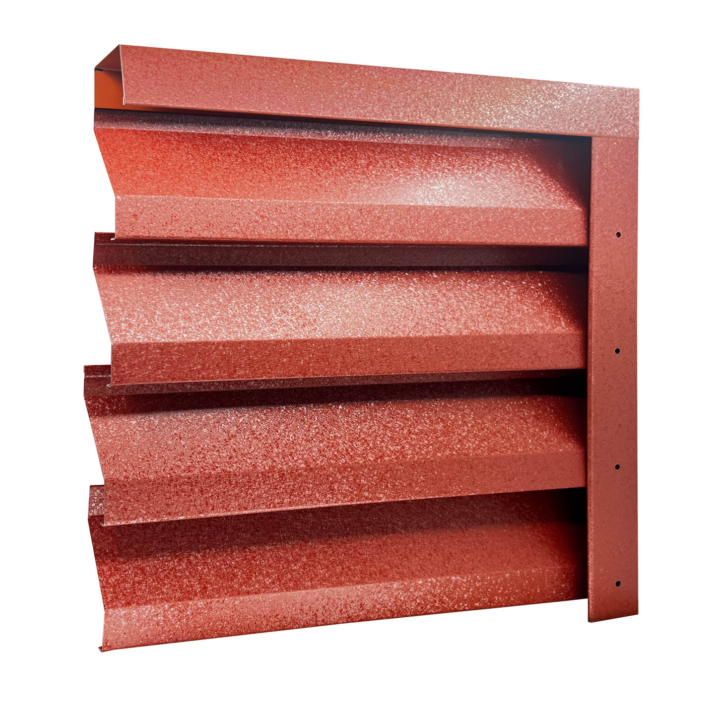 Prim-plan al modelului ATLAS Gard Jaluzele cu finisaj de Hi-Mat în culoare Cărămidă Roșie RAL 3009, disponibil pe www.jaluzelegard.ro, fabricat de Top Profil Sistem.