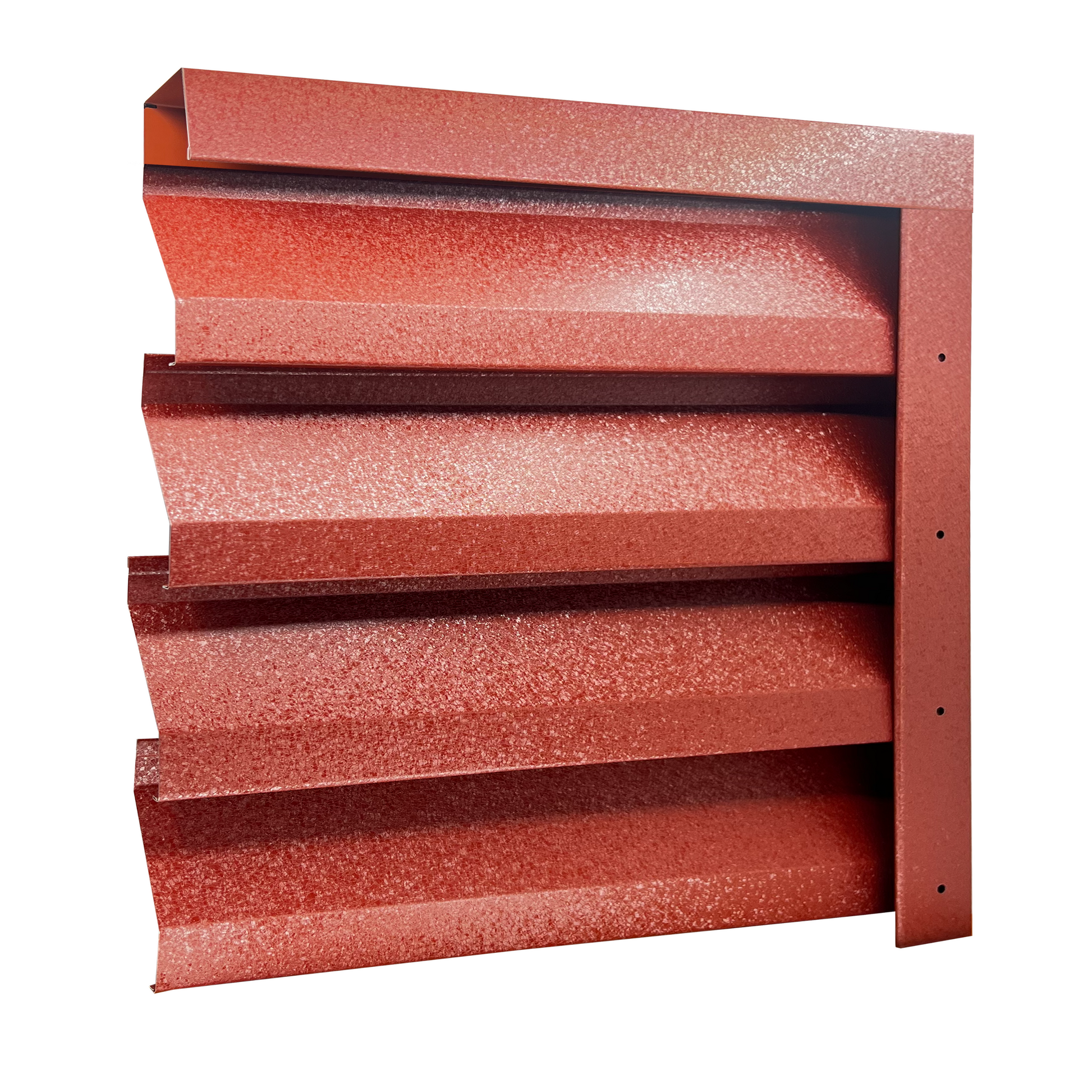 Prim-plan al modelului ATLAS Gard Jaluzele cu finisaj de Hi-Mat în culoare Cărămidă Roșie RAL 3009, disponibil pe www.jaluzelegard.ro, fabricat de Top Profil Sistem.