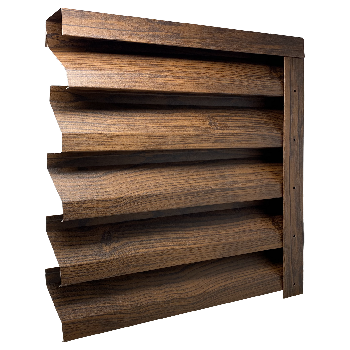 Prim-plan al modelului ATLAS Gard Jaluzele cu finisaj de Imitație Lemn DUBLU în culoare Mahon Dublu, disponibil pe www.jaluzelegard.ro, fabricat de Top Profil Sistem.