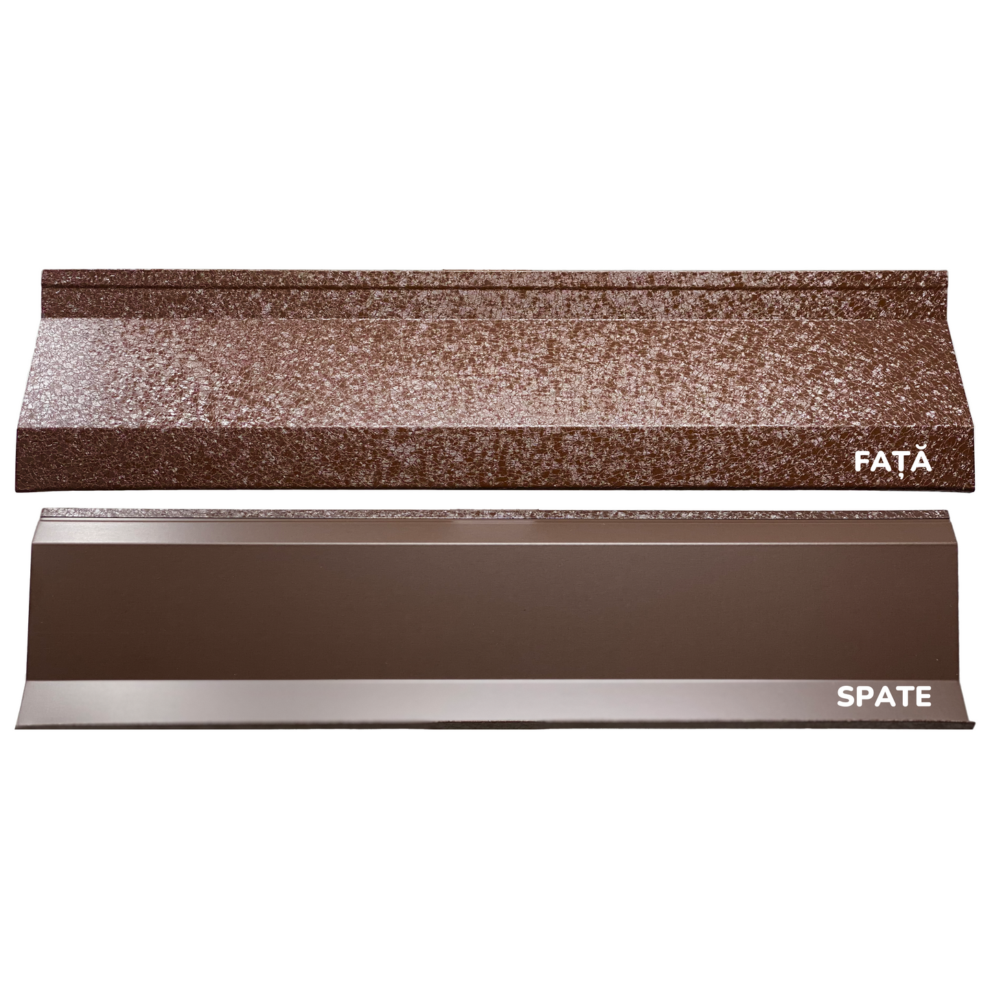 Prim-plan al modelului ATLAS Gard Jaluzele cu finisaj de Hi-Mat în culoare Maro Caramelă RAL 8017, disponibil pe www.jaluzelegard.ro, fabricat de Top Profil Sistem.