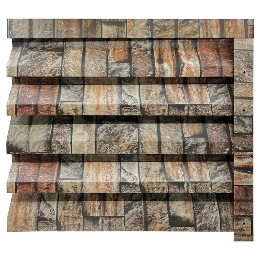 Prim-plan al modelului ATLAS Gard Jaluzele cu finisaj de Imitație Piatra în culoare Zid Granit, disponibil pe www.jaluzelegard.ro, fabricat de Top Profil Sistem.