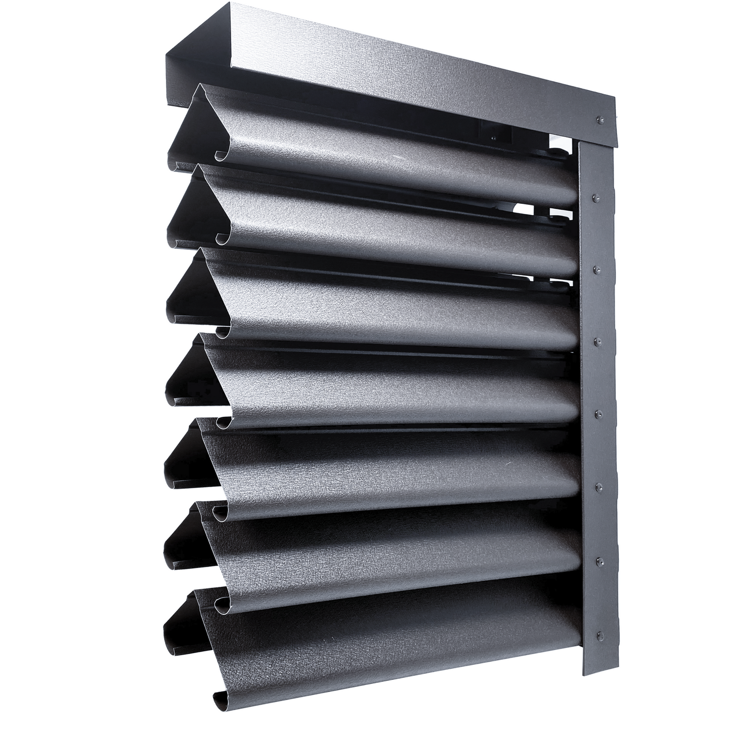 Prim-plan al modelului PIRAMIDA Gard Jaluzele cu finisaj de Mat în culoare Gri Grafit RAL 7024, disponibil pe www.jaluzelegard.ro, fabricat de Top Profil Sistem.