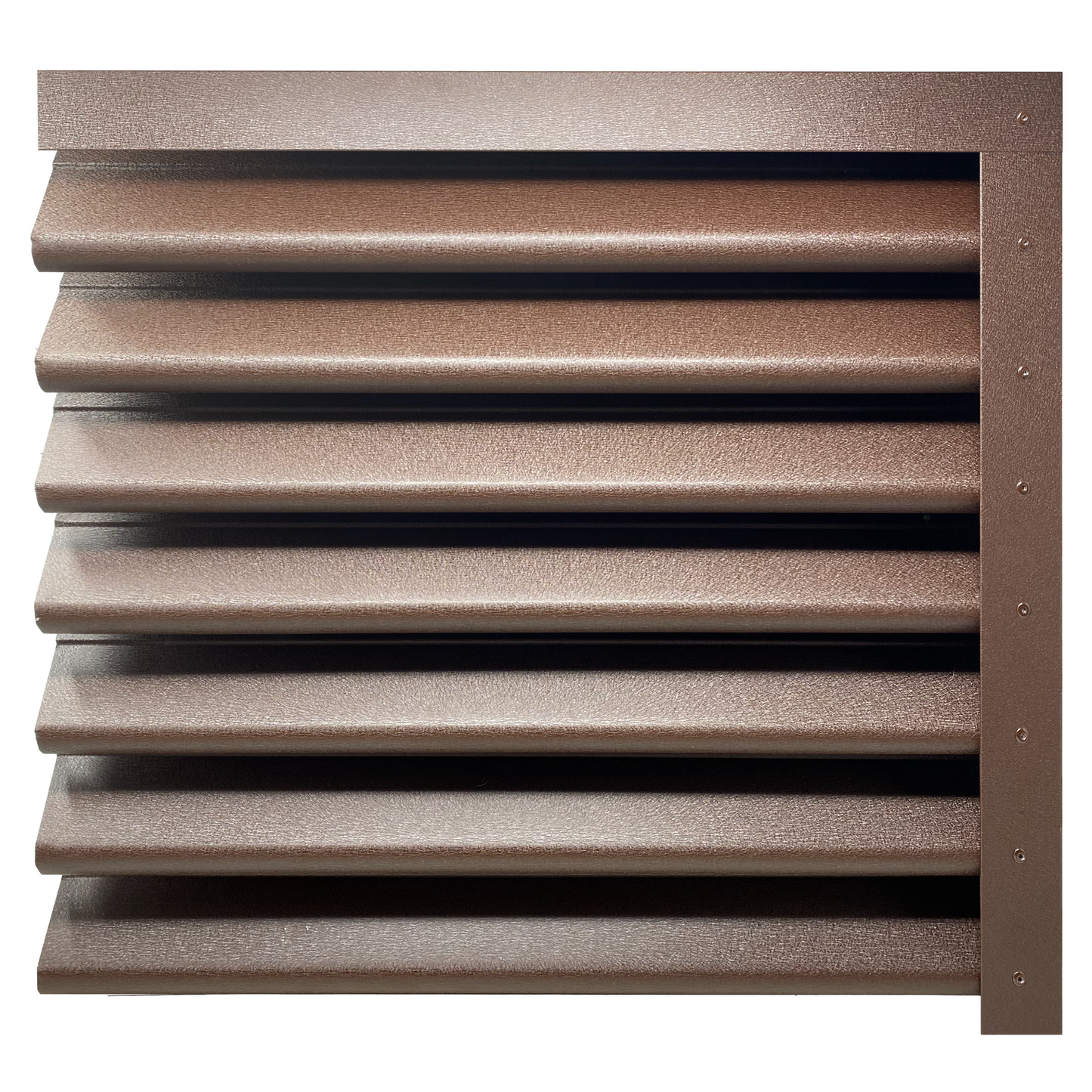 Prim-plan al modelului PIRAMIDA Gard Jaluzele cu finisaj de Mat în culoare Maro Ciocolata RAL 8017, disponibil pe www.jaluzelegard.ro, fabricat de Top Profil Sistem.