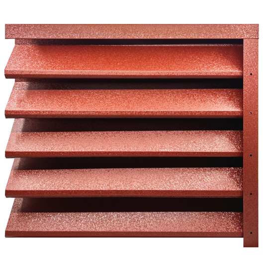 Prim-plan al modelului SIGMA Gard Jaluzele cu finisaj de Hi-Mat în culoare Cărămidă Roșie RAL 3009, disponibil pe www.jaluzelegard.ro, fabricat de Top Profil Sistem.