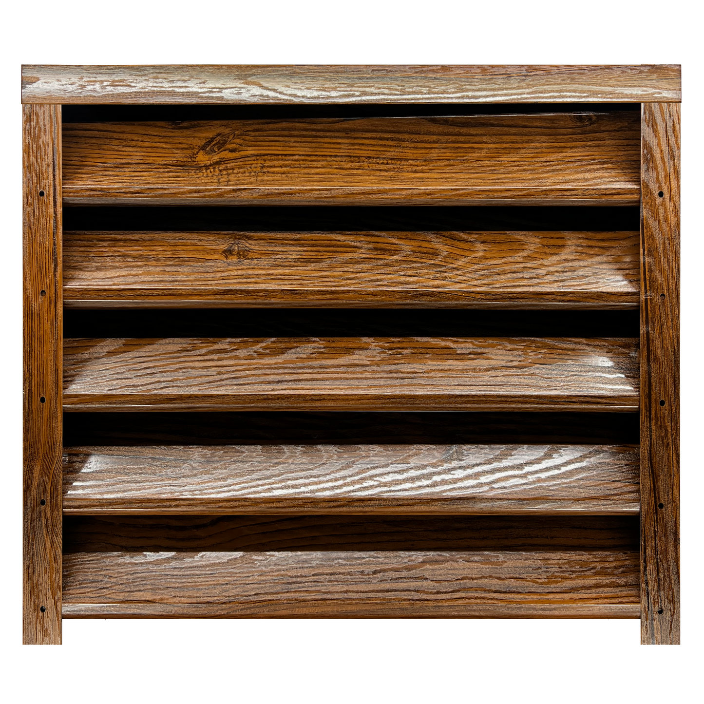 Prim-plan al modelului SIGMA Gard Jaluzele cu finisaj de Imitație Lemn DUBLU în culoare Nuc Striat Dublu, disponibil pe www.jaluzelegard.ro, fabricat de Top Profil Sistem.