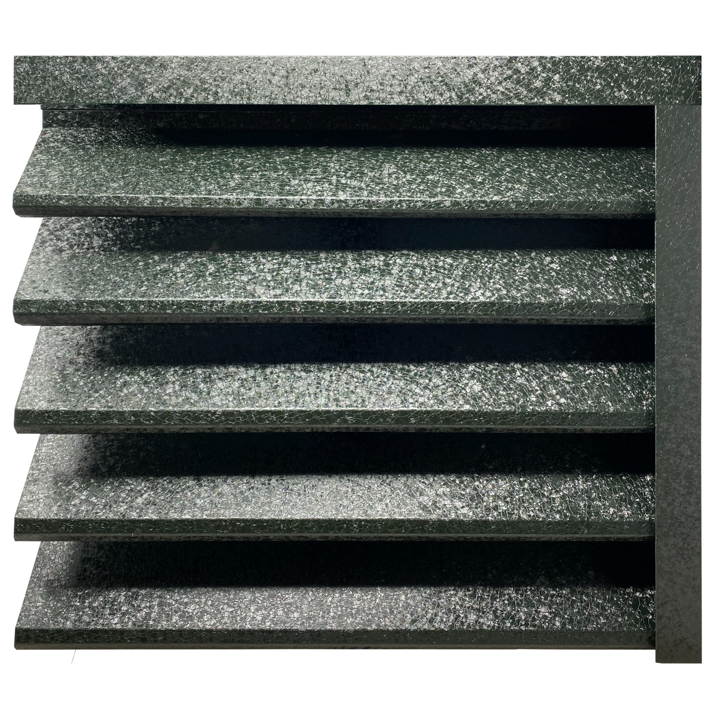 Prim-plan al modelului SIGMA Gard Jaluzele cu finisaj de Hi-Mat în culoare Verde Pin RAL 6005, disponibil pe www.jaluzelegard.ro, fabricat de Top Profil Sistem.