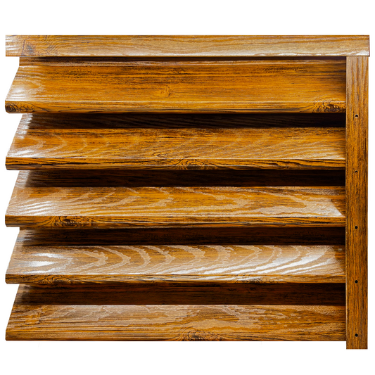 Prim-plan al modelului SIGMA Gard Jaluzele cu finisaj de Imitație Lemn DUBLU în culoare Stejar Striat Dublu, disponibil pe www.jaluzelegard.ro, fabricat de Top Profil Sistem.