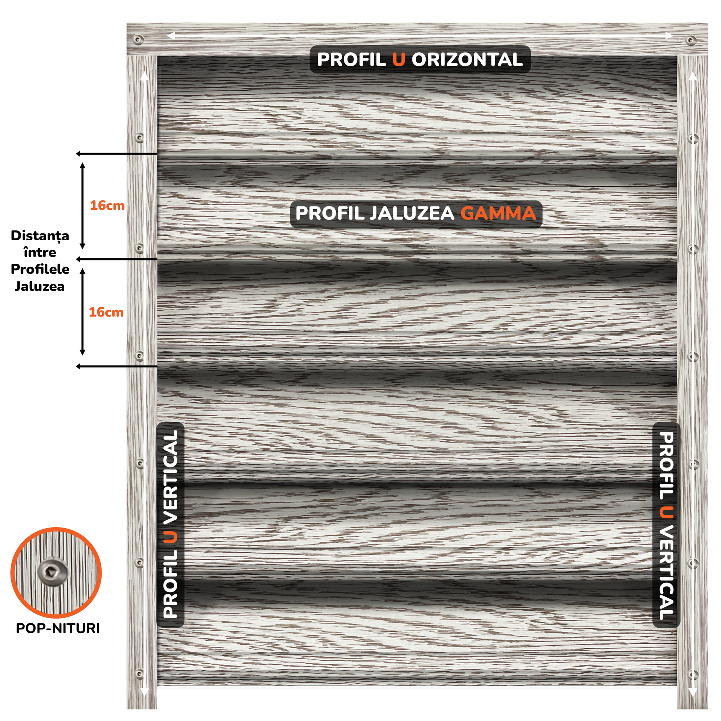 Gard Jaluzele Gamma | Stejar Alb