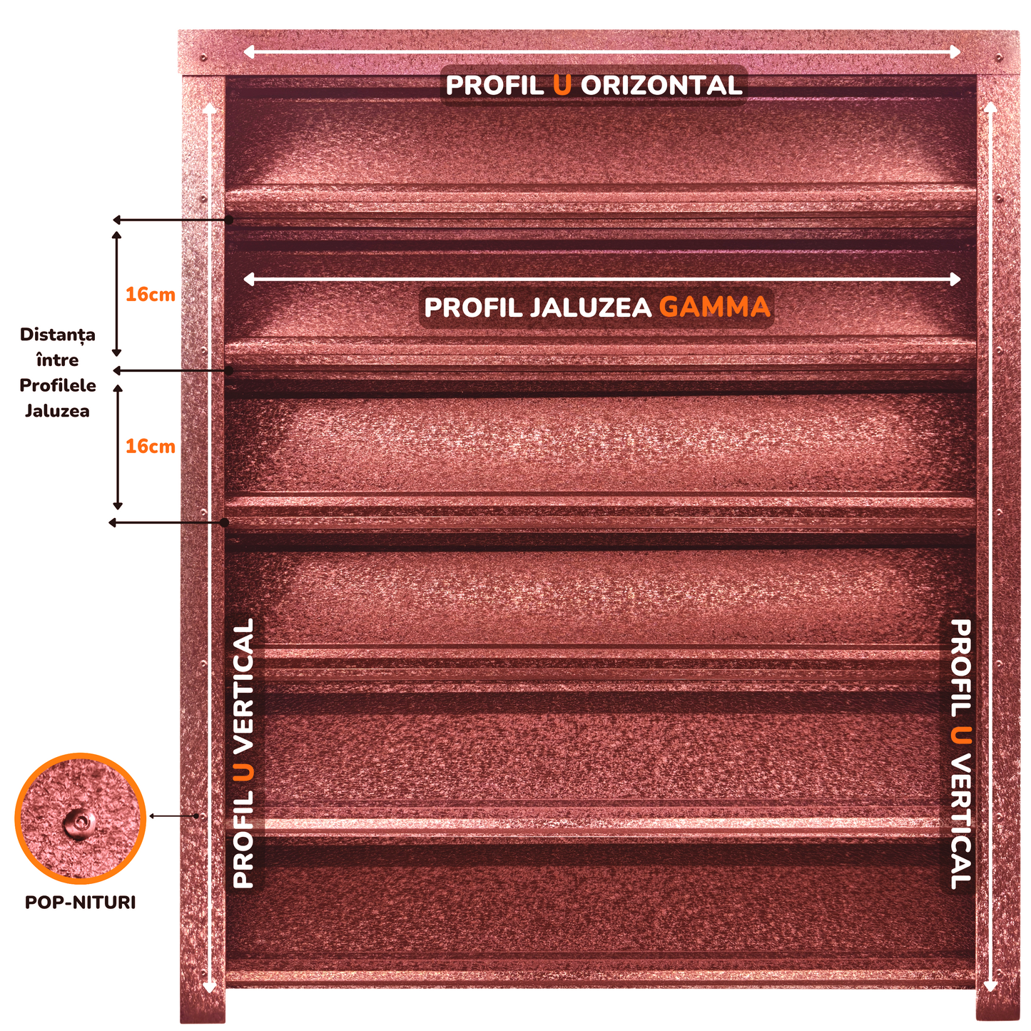 Gard Jaluzele Gamma | Cărămidă Roșie