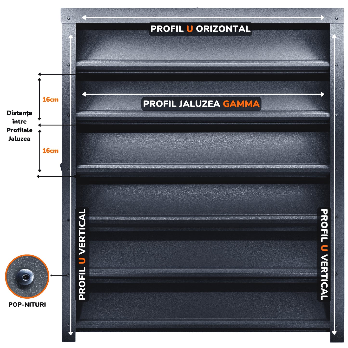 Gard Jaluzele Gamma | Gri Atlantic Dublu