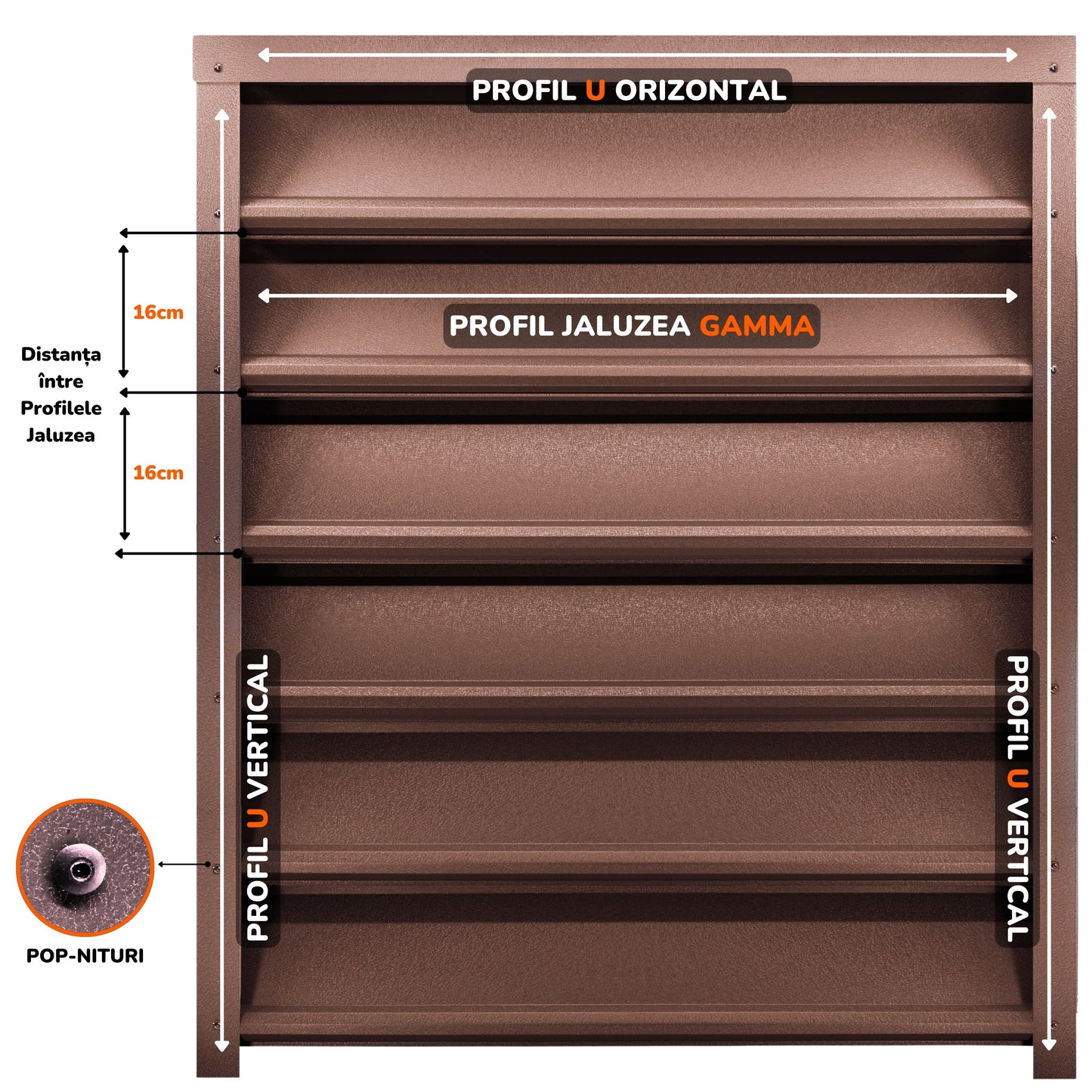 Gard Jaluzele Gamma | Maro Ciocolată Dublu