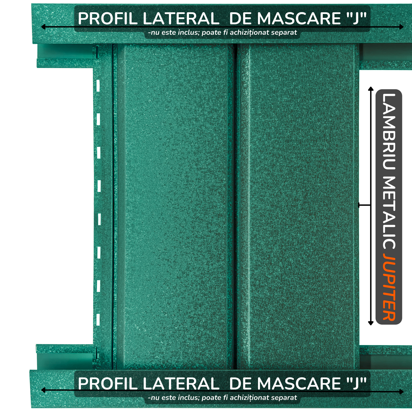 Lambriu Metalic Drept Jupiter, Verde Pin RAL 6005