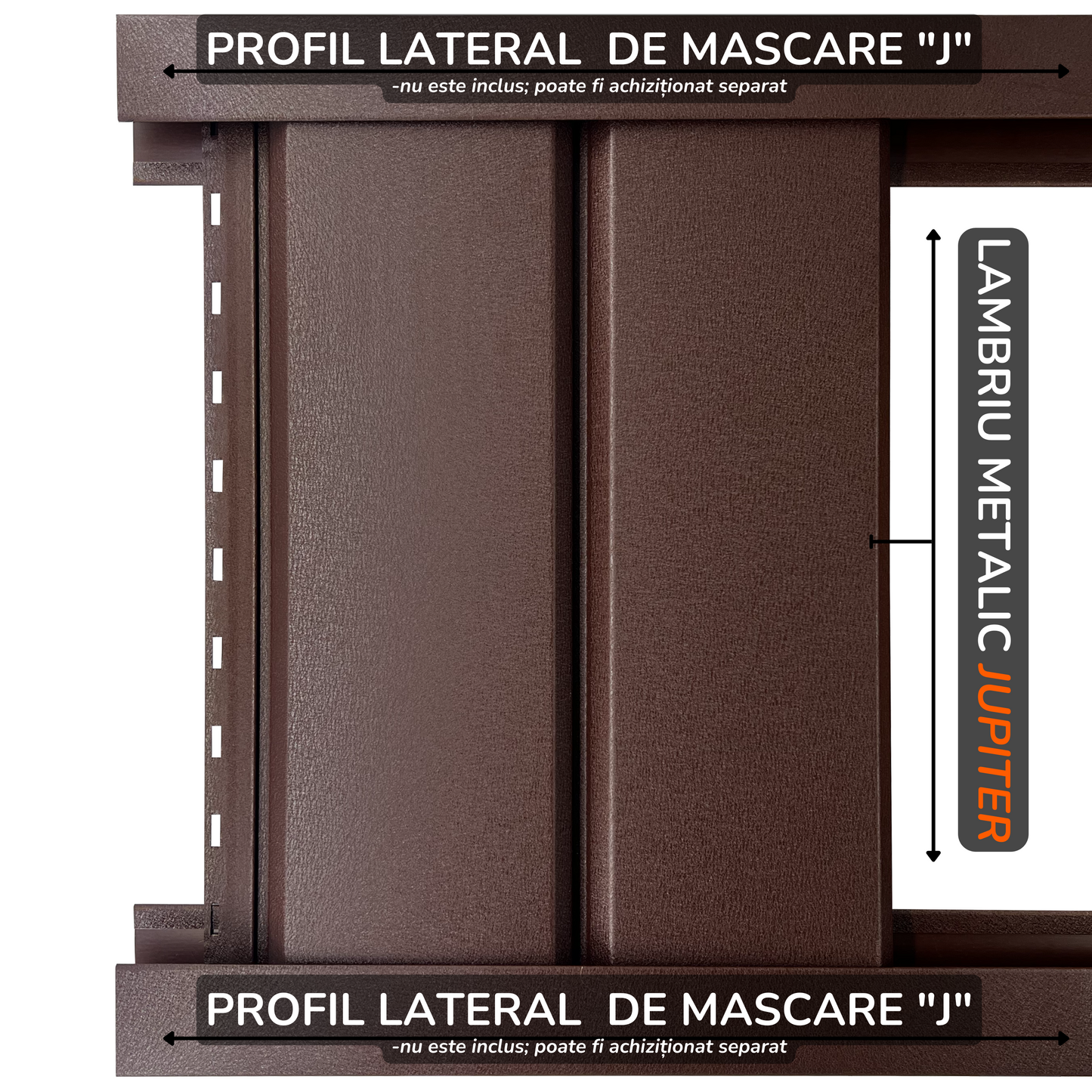 Lambriu Metalic Drept Jupiter, Maro Ciocolata RAL 8017