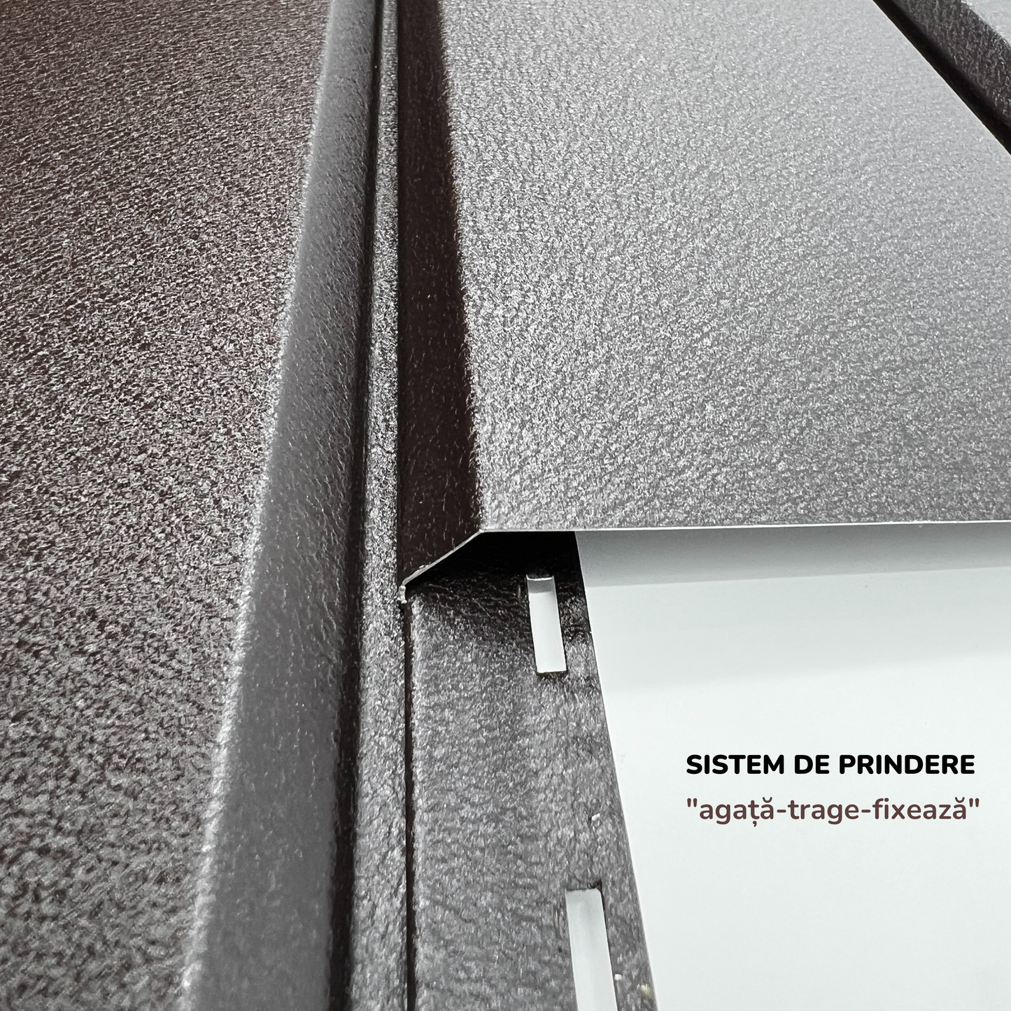 Lambriu Metalic Drept Jupiter, Maro Espresso RAL 8019