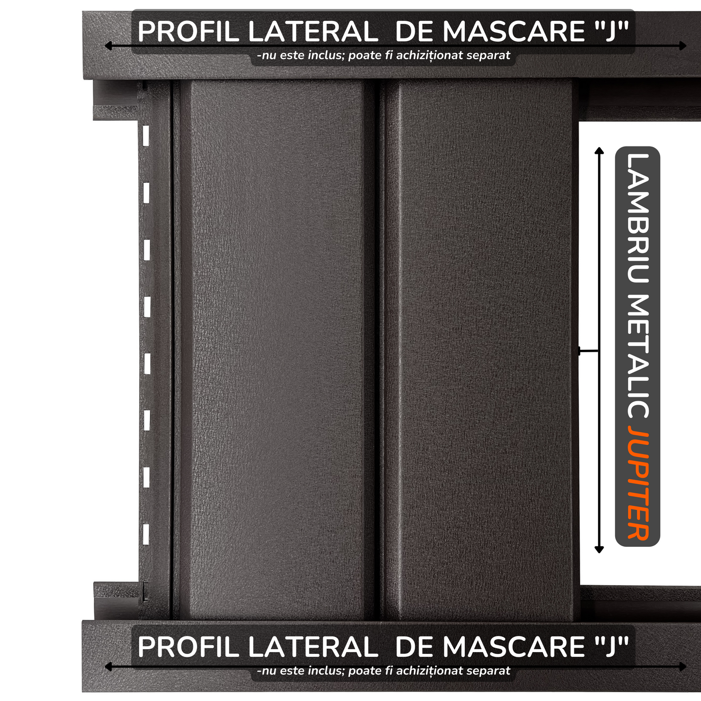 Lambriu Metalic Drept Jupiter, Maro Espresso RAL 8019