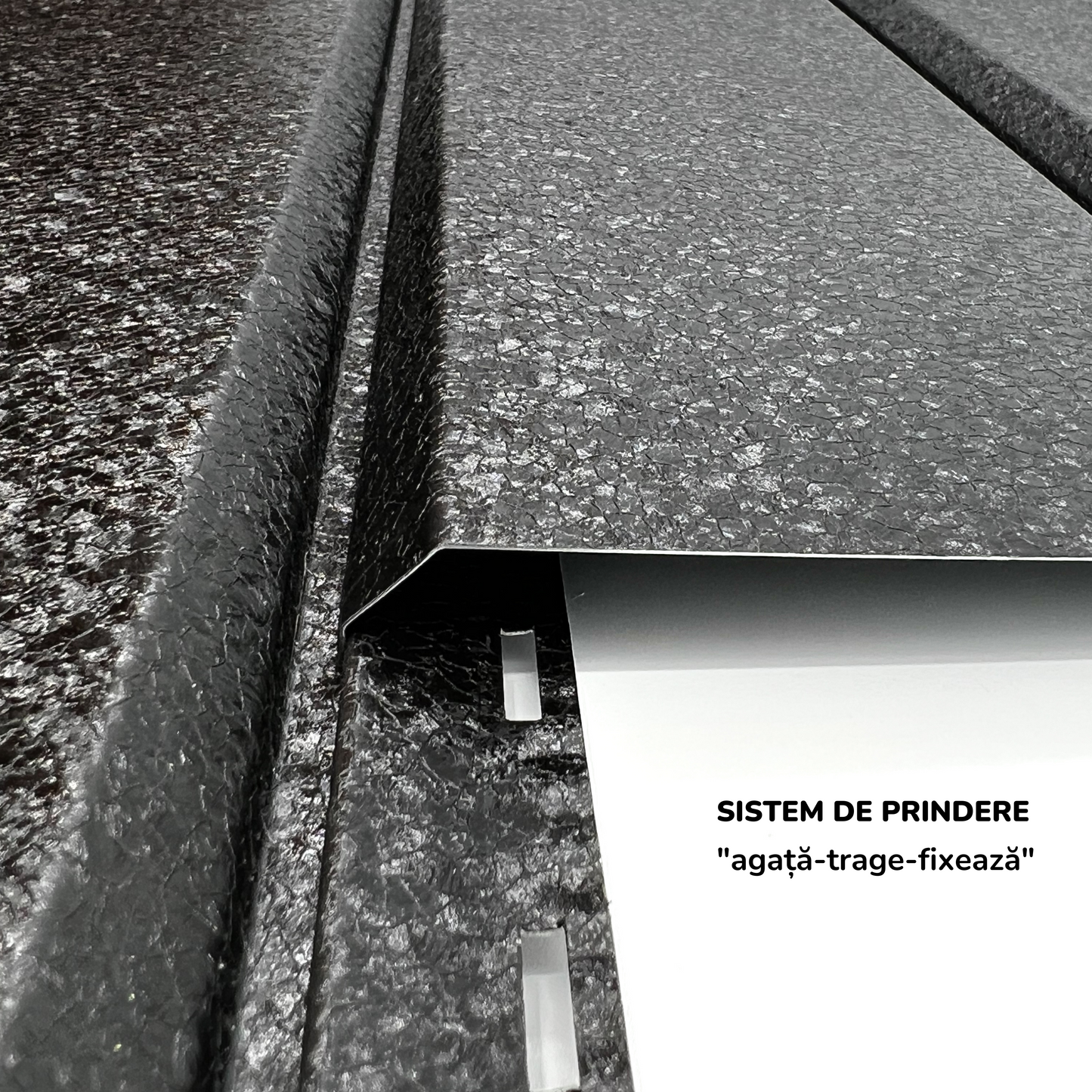 Lambriu Metalic Drept Jupiter, Negru de Noapte RAL 9005