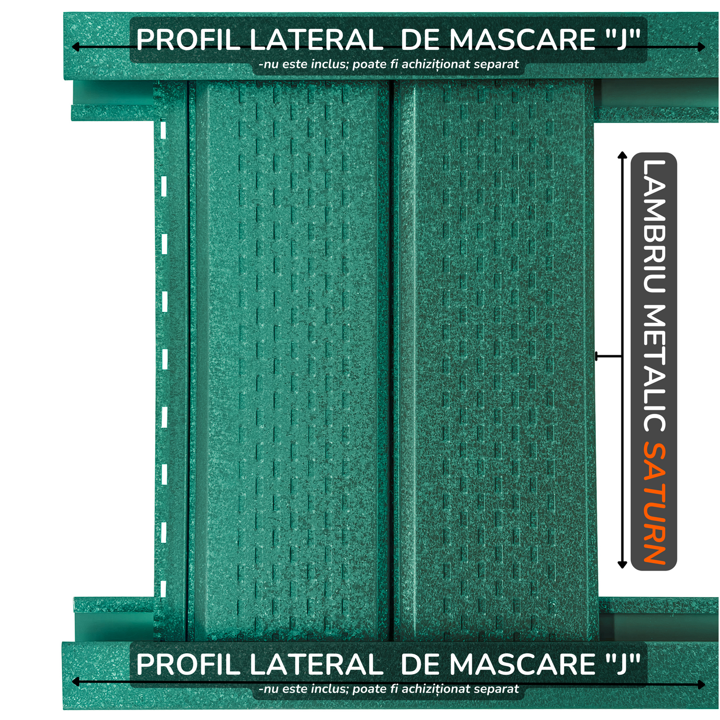 Lambriu Metalic Perforat Saturn, Verde Pin RAL 6005