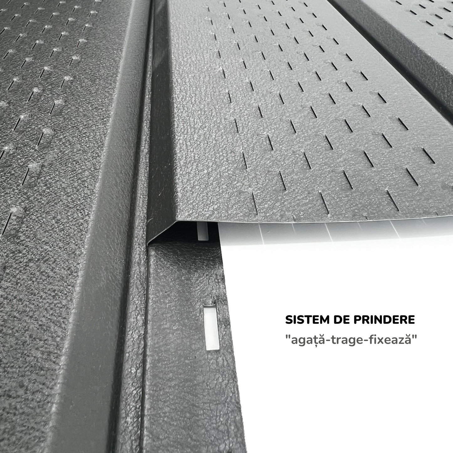 Lambriu Metalic Perforat Saturn, Gri Grafit RAL 7024