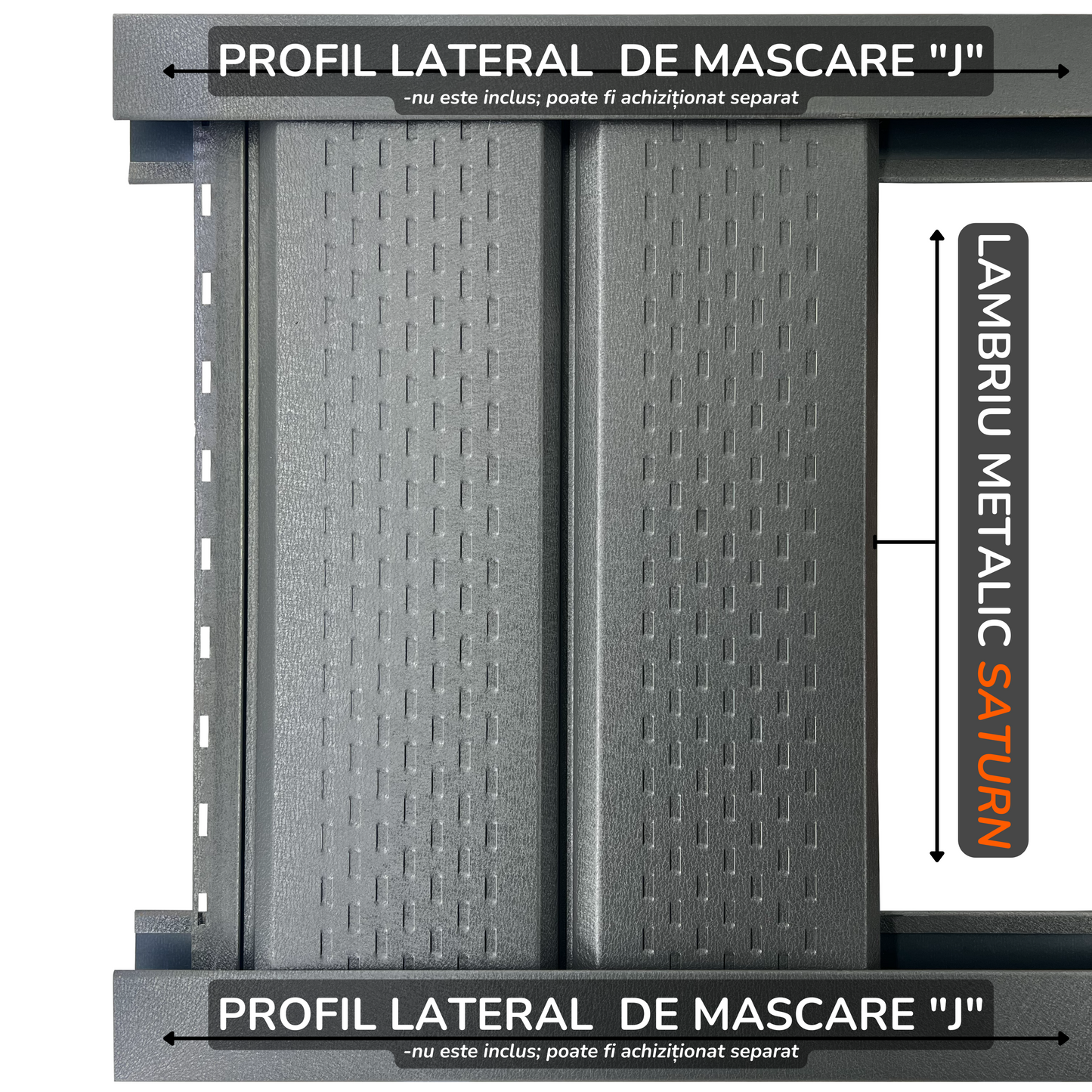 Lambriu Metalic Perforat Saturn, Gri Grafit RAL 7024