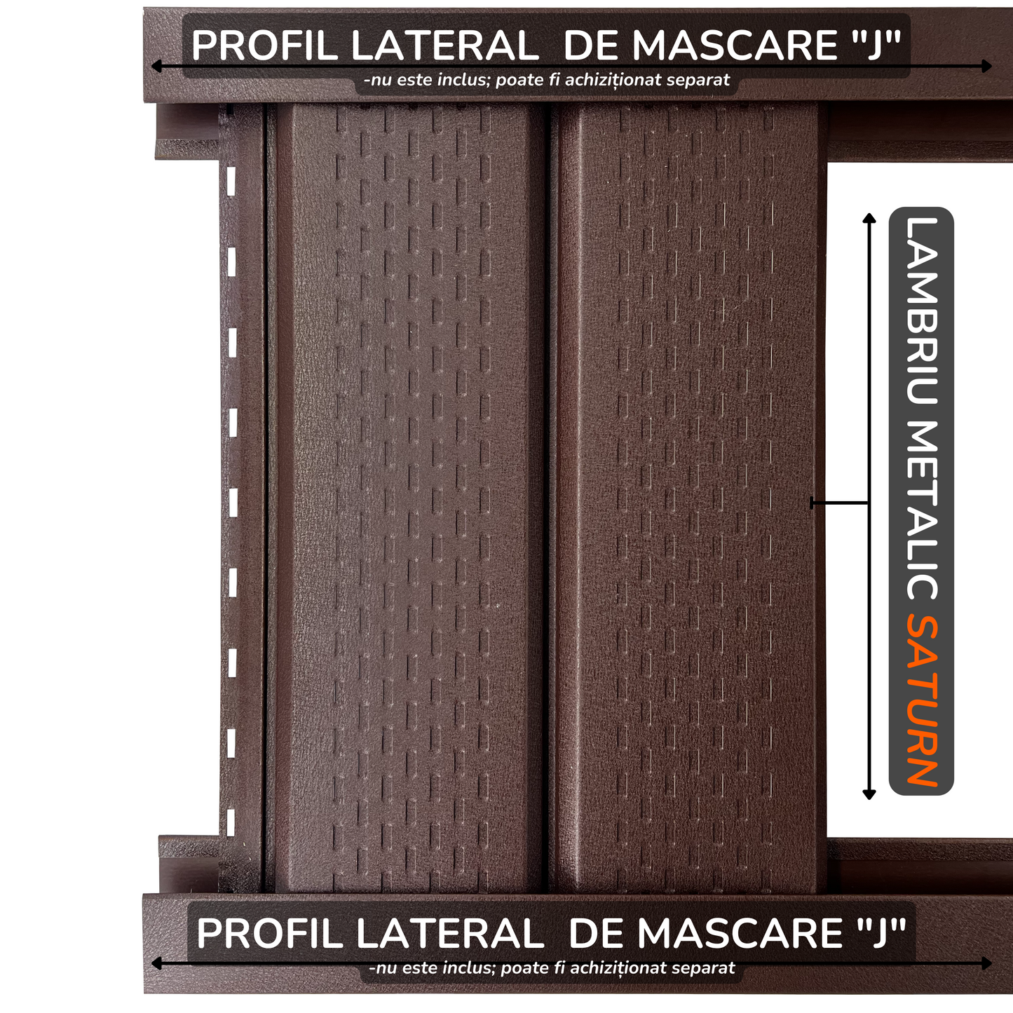 Lambriu Metalic Perforat Saturn, Maro Ciocolata RAL 8017